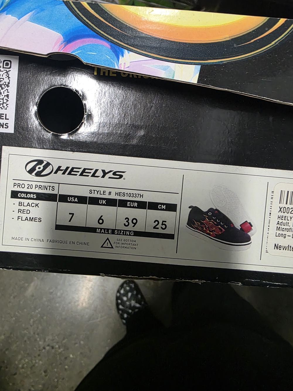 Heelys Kids Black with Red Flame Print Pro 20 Sneakers